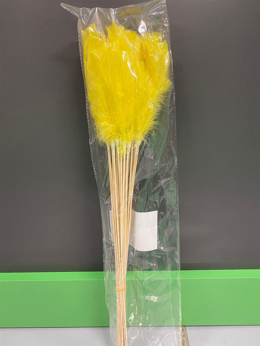 Pasqua. Stick Feather Yellow 14cm
