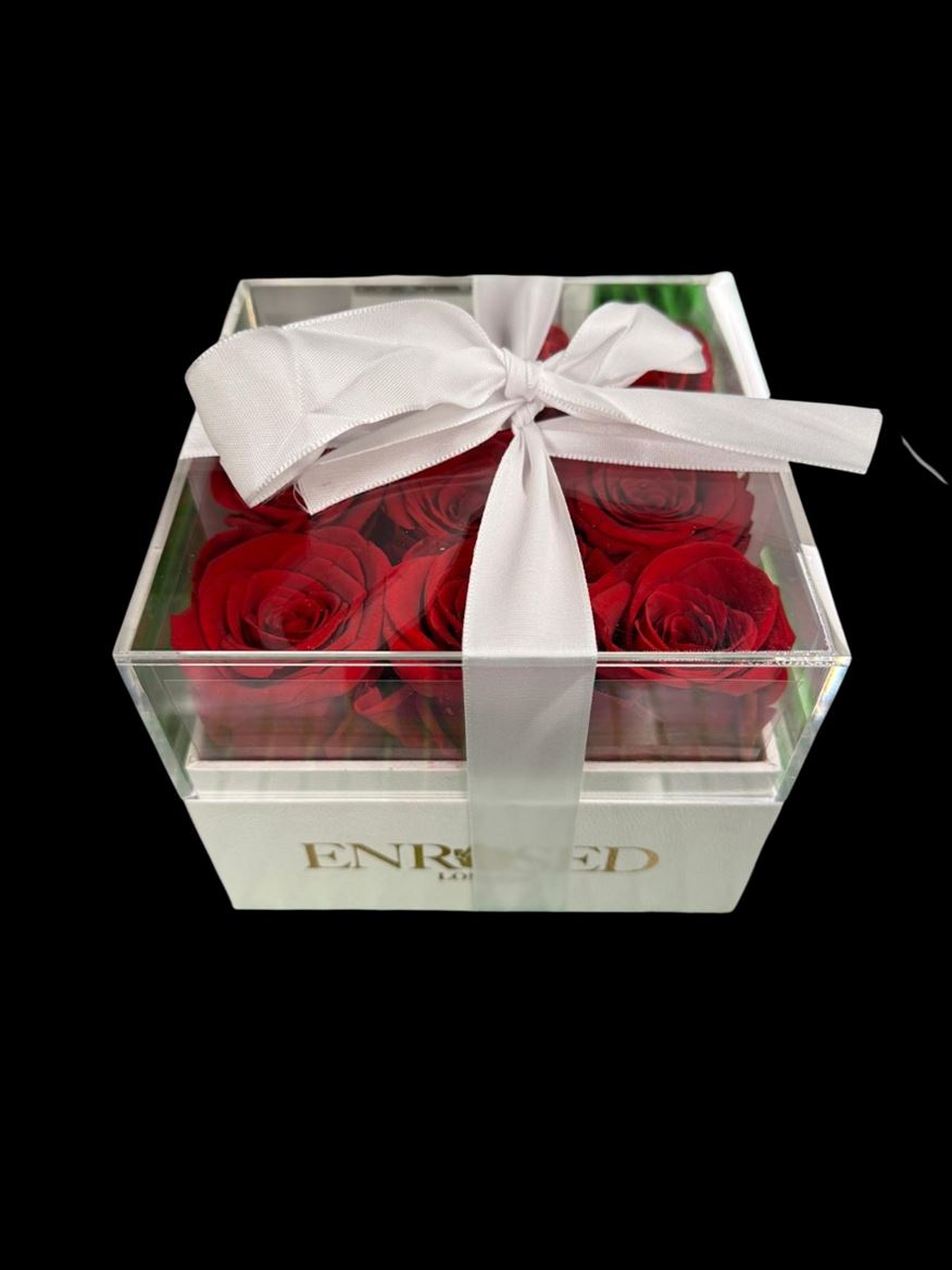 Preserved Box 9 Rose Red