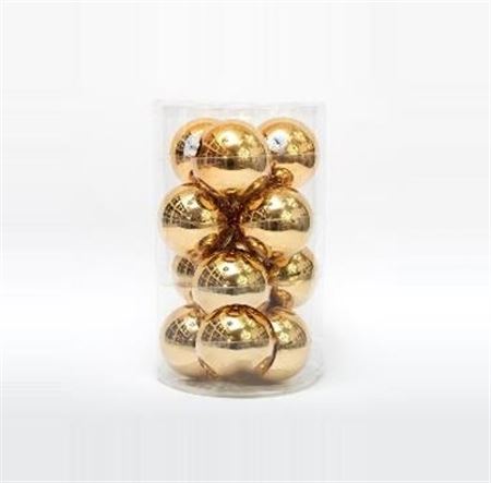 .xmas. Box 16 Sfere D.8cm - Oro Metalizzato