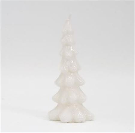 .xmas. Candela Albero Colata 8x16cm - Bianco