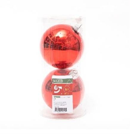 .xmas. Box 2 Sfere Vetro D.12cm - Rosso