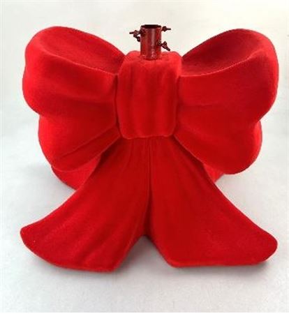 .xmas. Base Albero Fiocco Flockato Rosso 48x34x44c