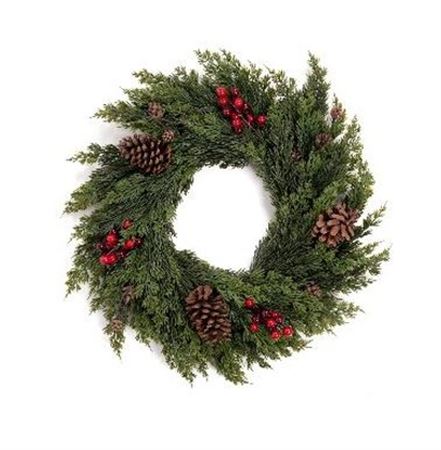 .xmas. Ghirlanda Cipresso 60cm Bacche Real Touch