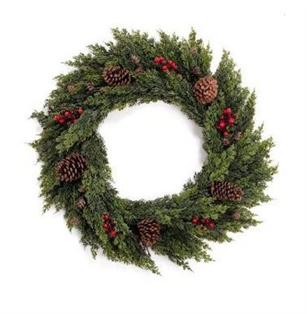 .xmas. Ghirlanda Cipresso 80cm Bacche Real Touch
