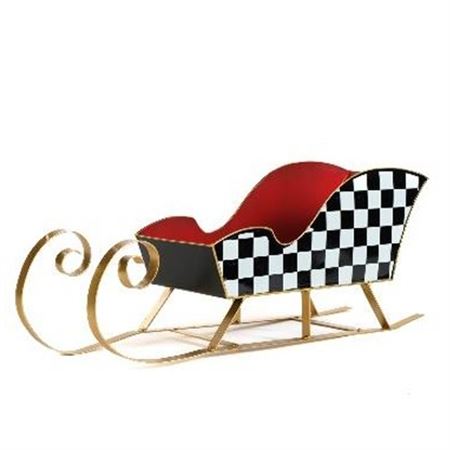 .xmas. Slitta Scacchi Metal 53x15x20cm