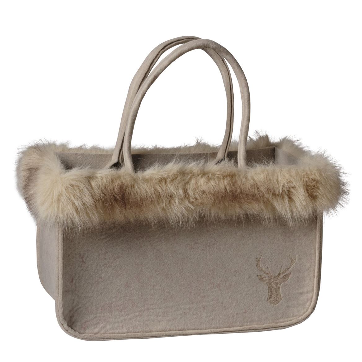 .xmas. Borsa Feltro 30x20x24cm - Cream