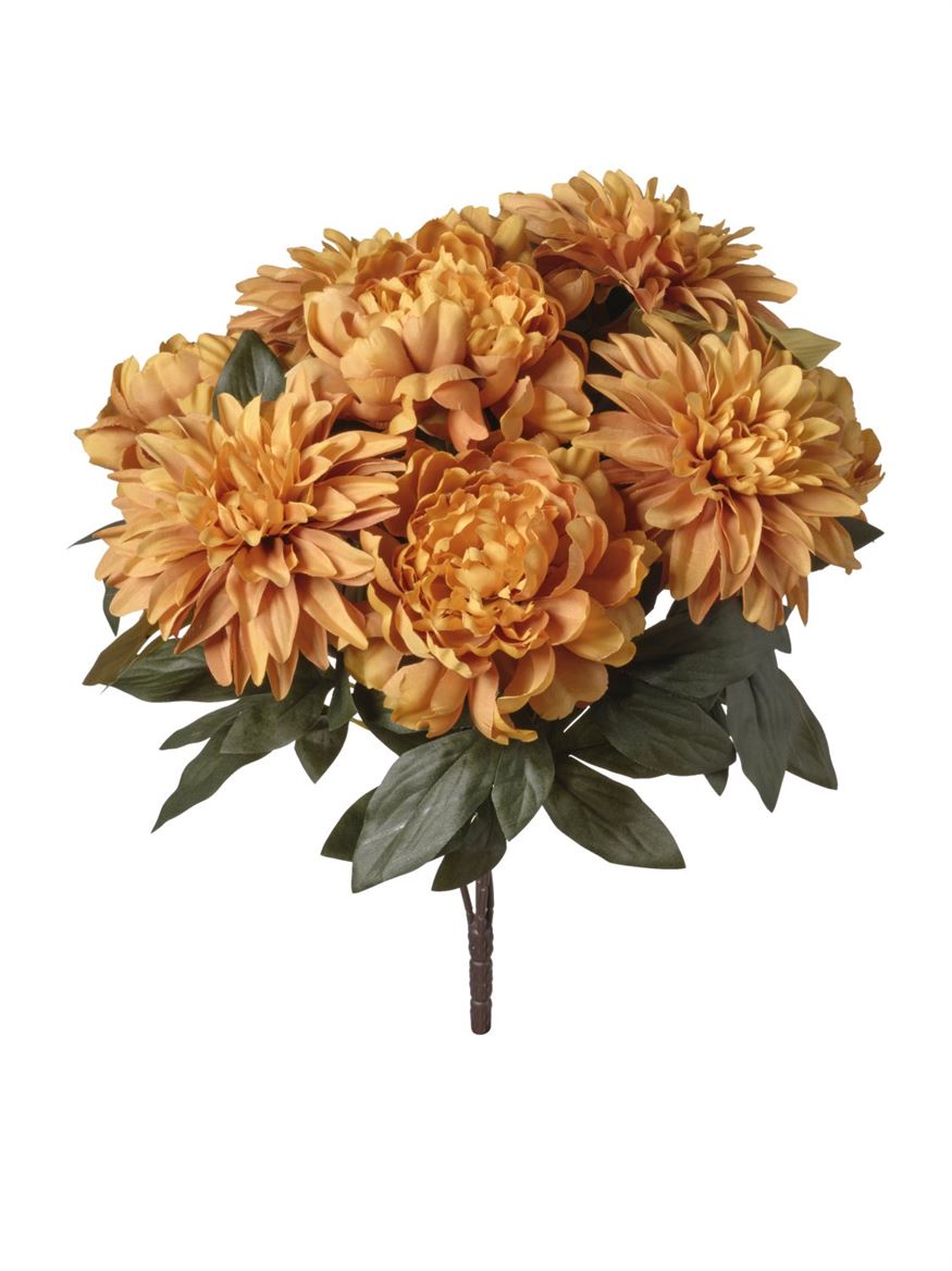 Art. Mazzo Ant. Dalie/peonie X9 Cm53- Mustard