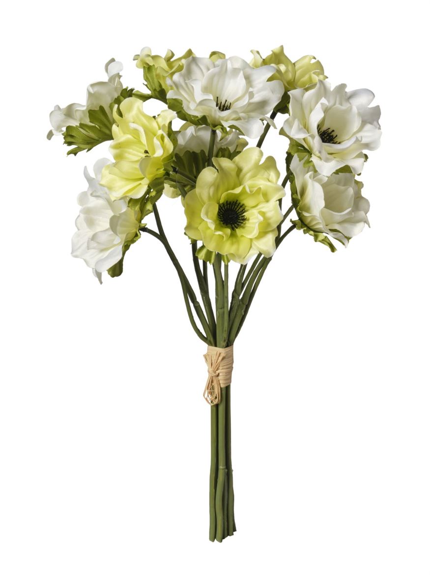 Art. Mazzo Anemone Cm38 - Green White