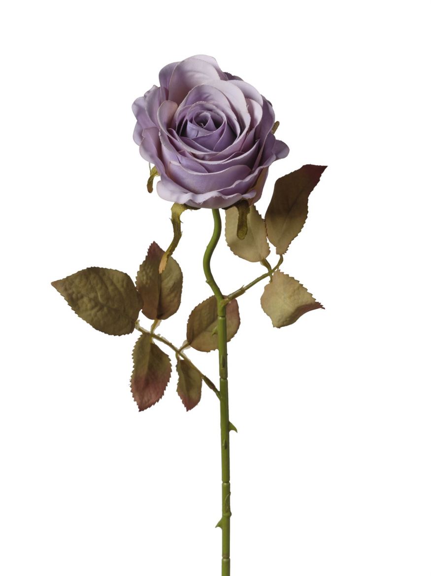 Art. Ramo Ant. Rosa Singola Cm 53 - Old Blue