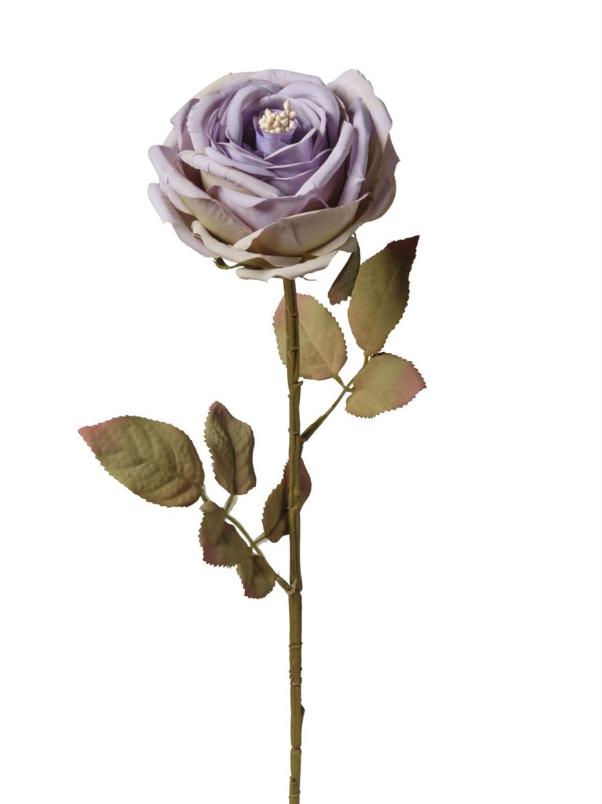Art. Ramo Ant. Rosa Singola Cm66 - Old Blue