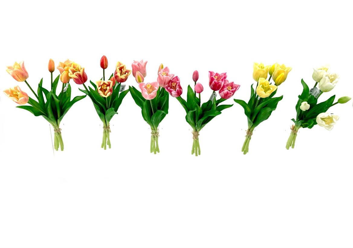 Art. Mazzo Tulipani X5 34cm - Hot Pink