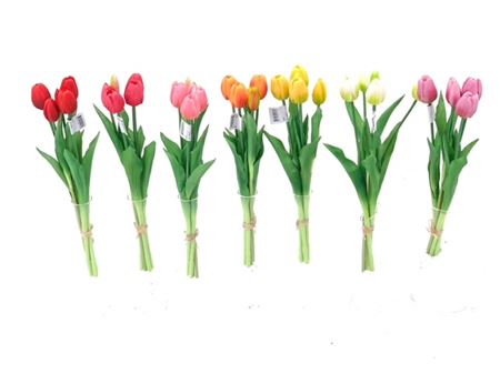 Art. Mazzo Tulipani X5 41cm - Purple
