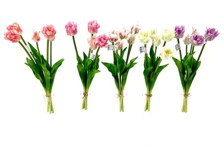 Art. Mazzo Tulipani Parrot X5 46cm - Lt Pink
