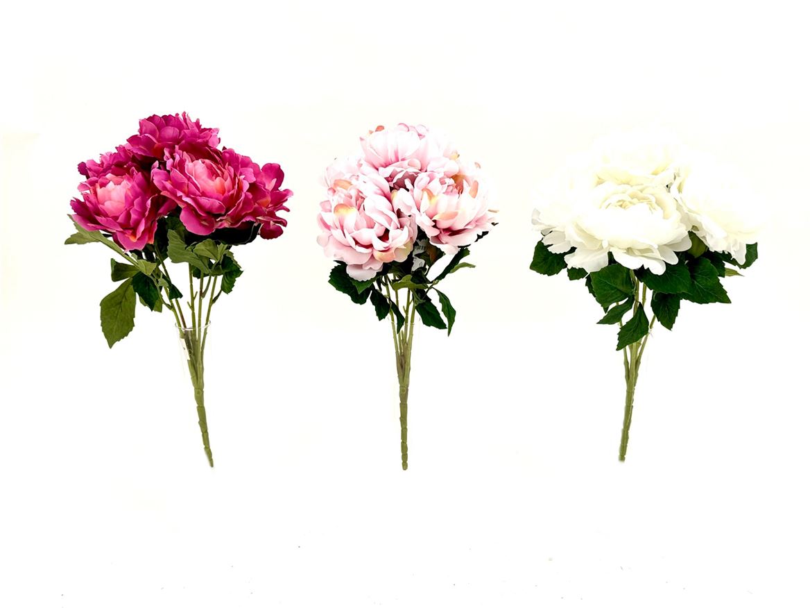 Art. Mazzo Bush Peonie X5 48cm - Pink