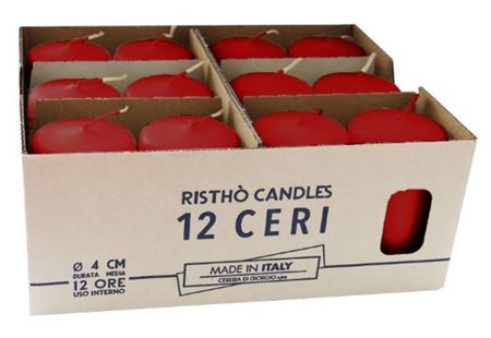 Candele. Cero D4xh7cm Vass.12pz Bordeaux