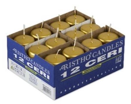 Candele. Cero D4xh7cm Vass. 12pz Oro