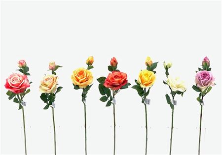 Art. Ramo Rosa Singola Aperta 65cm - Orange