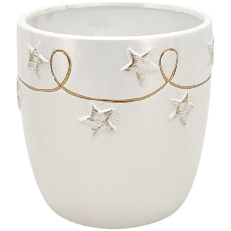 .xmas. Caspo' Ceramica Bianco D.13,5h13cm