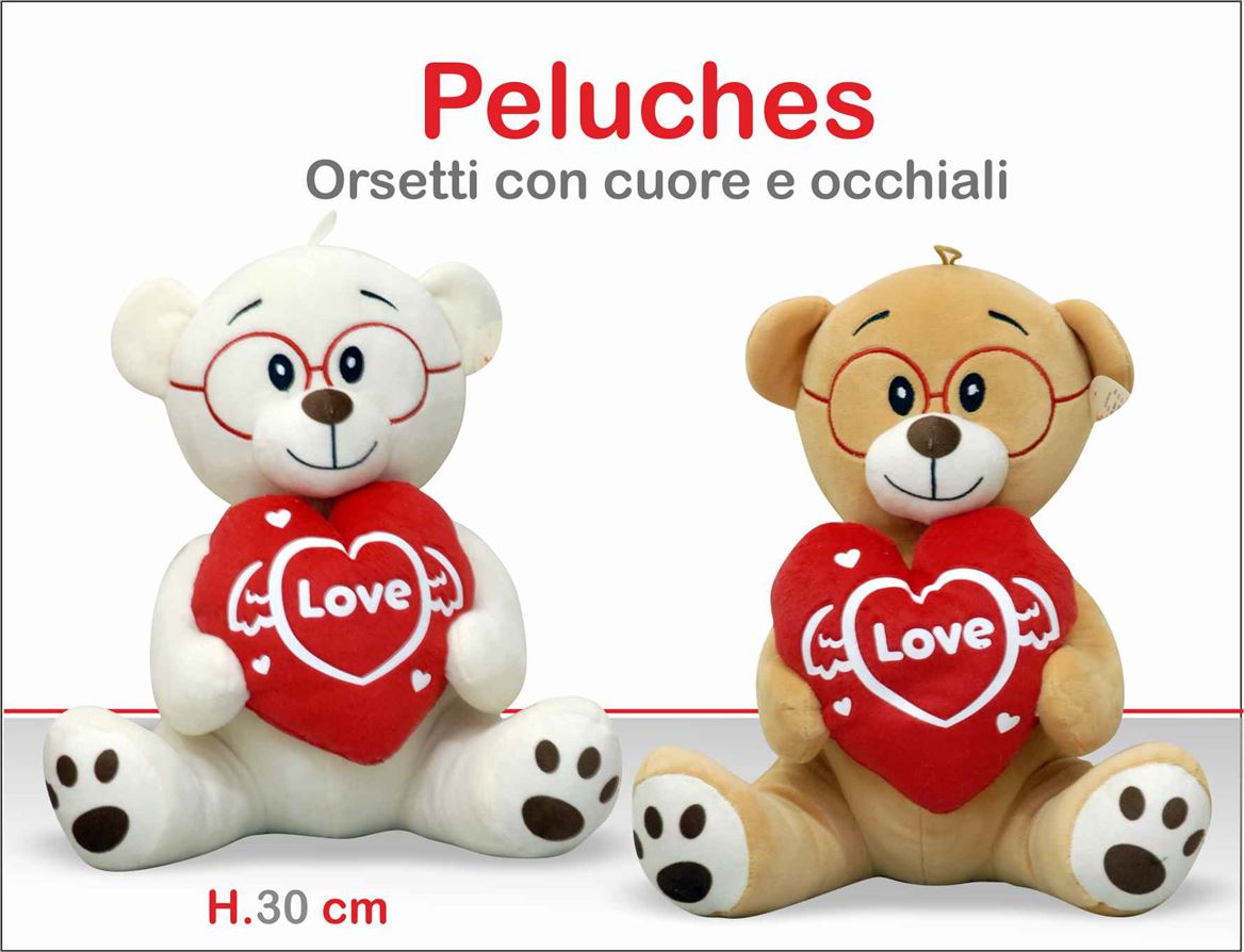 Sv. Orso Con Occhiali Cuore 30cm