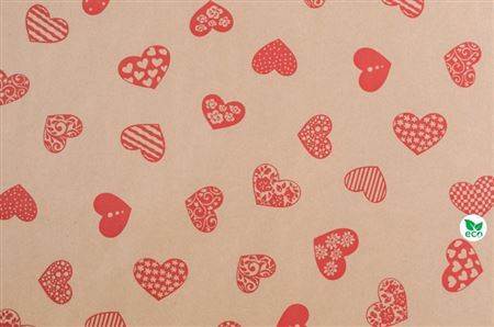 Rotolo Bob. Paper Cuore Rosso Cm100 X 20m