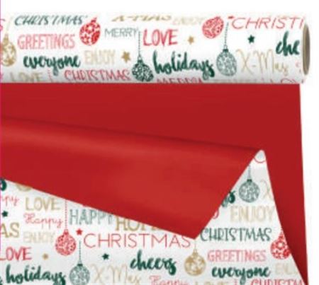 .xmas. Rotolo Bob. Message 0.69x40m - Red