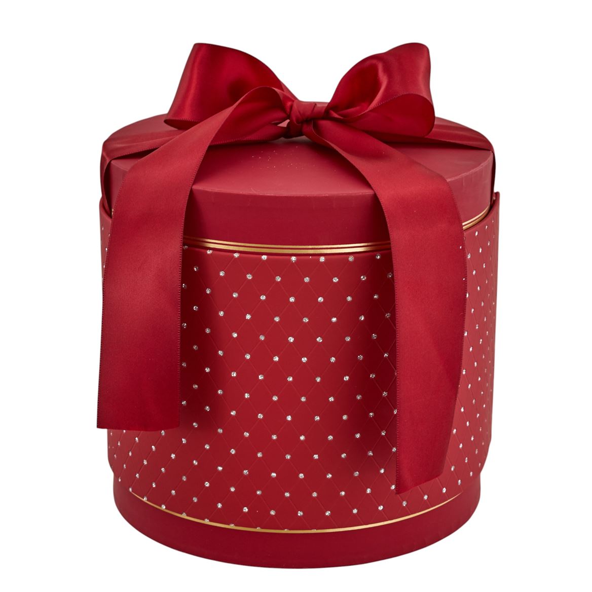 Box. Scatola Tonda Media D.19 H.18cm - Red