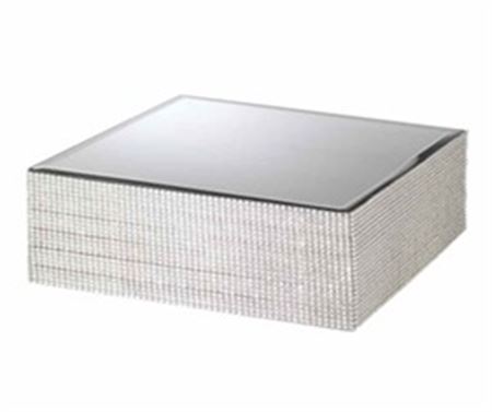 Wedd. Specchio Quadrato Bordo Strass 25x25h.12cm