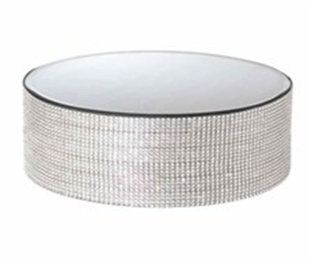 Wedd. Specchio Tondo Bordo Strass 15x15h.12cm