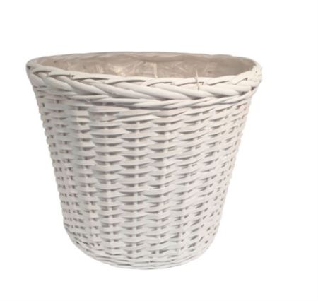 Cesti Caspò. Bor. Treccia Bianco D22h18 B. D15.5cm