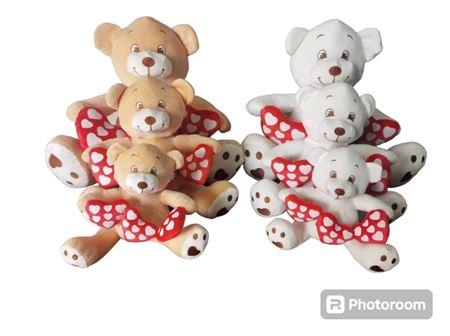 Sv. Peluche Orso Cuore Stamp 25cm 2 Color