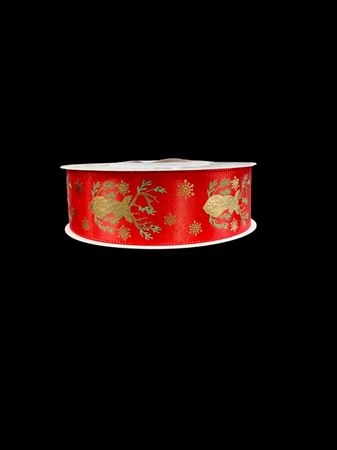 .xmas. Nastri Satin Renna 25mm X 20m - Red