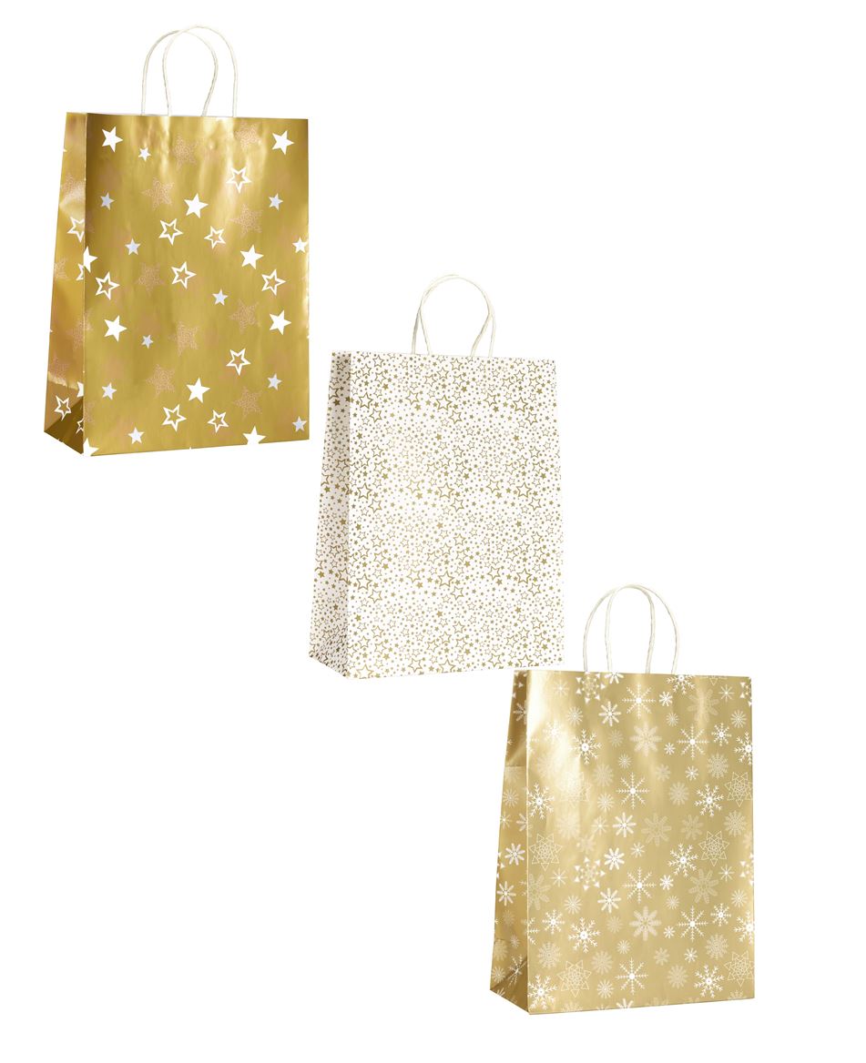 .xmas. Buste Noel Oro Xlarge 36x12x40cm Mix - 30pz
