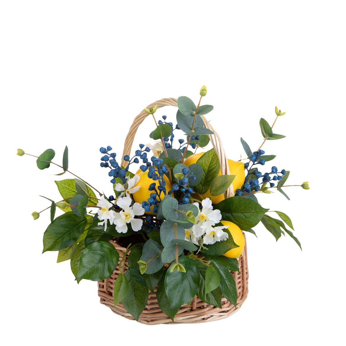 Deco. Cesto Limoni E Brumus D.30h.30cm Green/yell