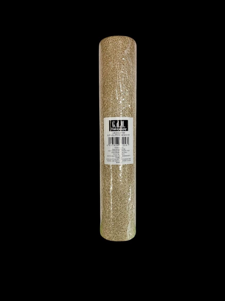 Rotolo Bob. Lace Glitter 30cm X 5y - Gold