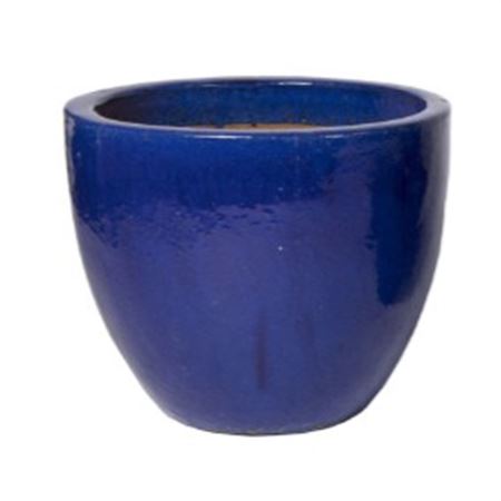 Vasi Ceramica. Glazed Egg Pot D60 H52cm - Blue