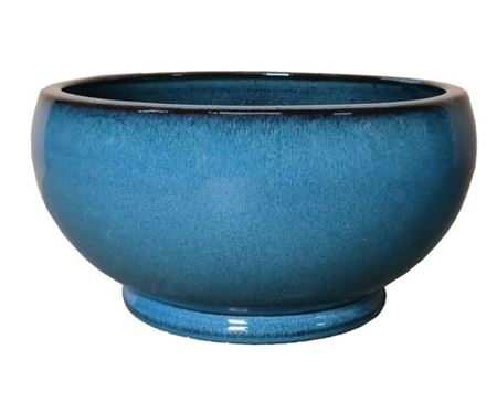 Vasi Ceramica. Noble Bowl Low D53 H25cm - Ant Blue