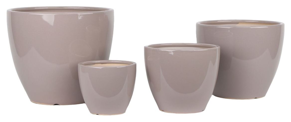 Vasi Ceramica. 4pz Duet Egg Tortora D15.5/31h13/26