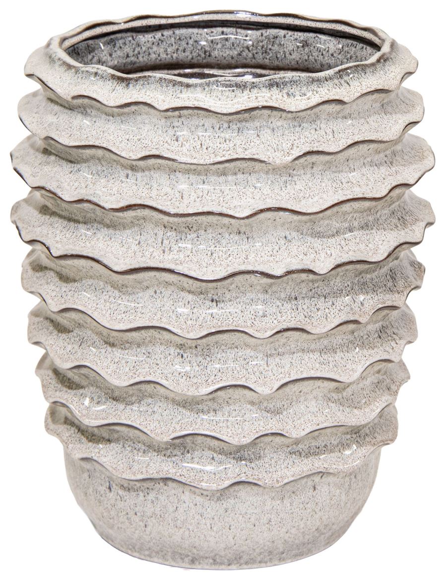 Vasi Ceramica. Boheme Wave Vase D.42 H.50cm- Cream