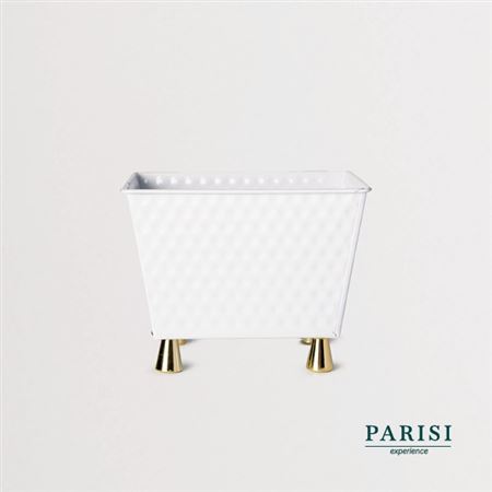 Wedd. Cestino Metallo Provenza 16x12x13cm - Bianco