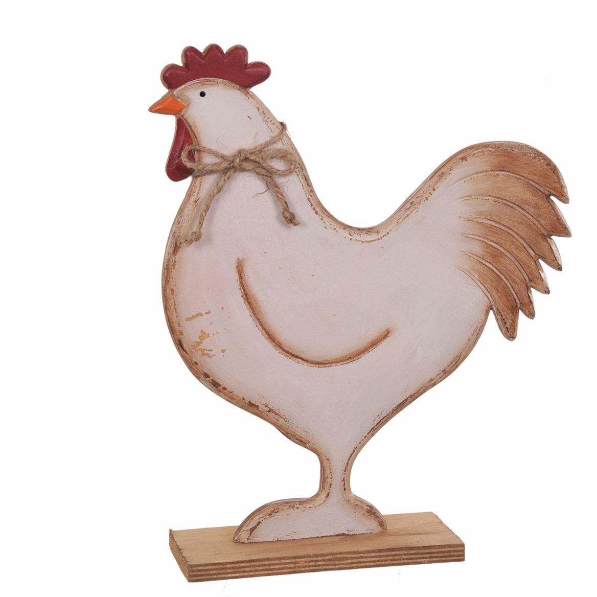 Pasqua. Gallo In Legno H.31.5cm
