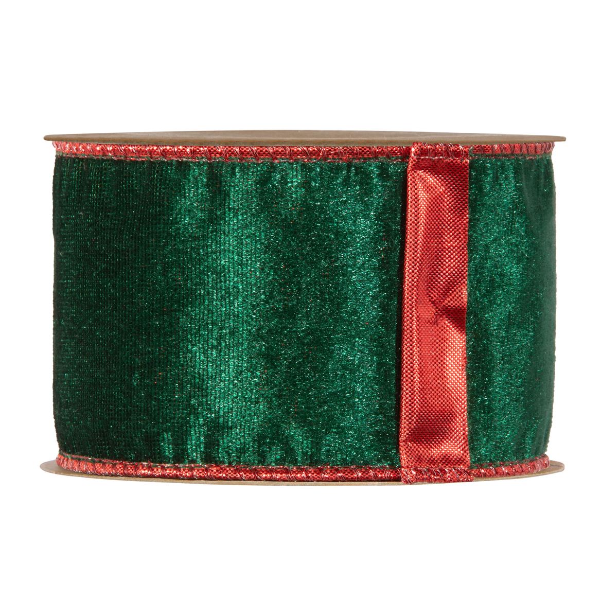 .xmas. Nastri Velvet Xmas Mm63x10mt Dark Green