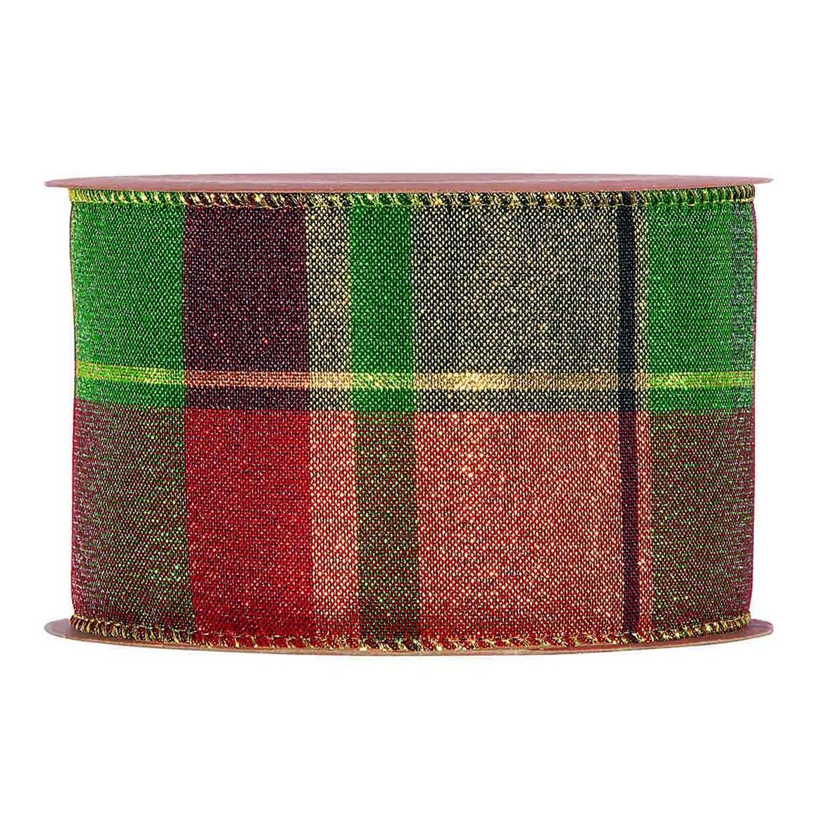 .xmas. Nastri Bright Scotland Mm63x10mt Dark Green