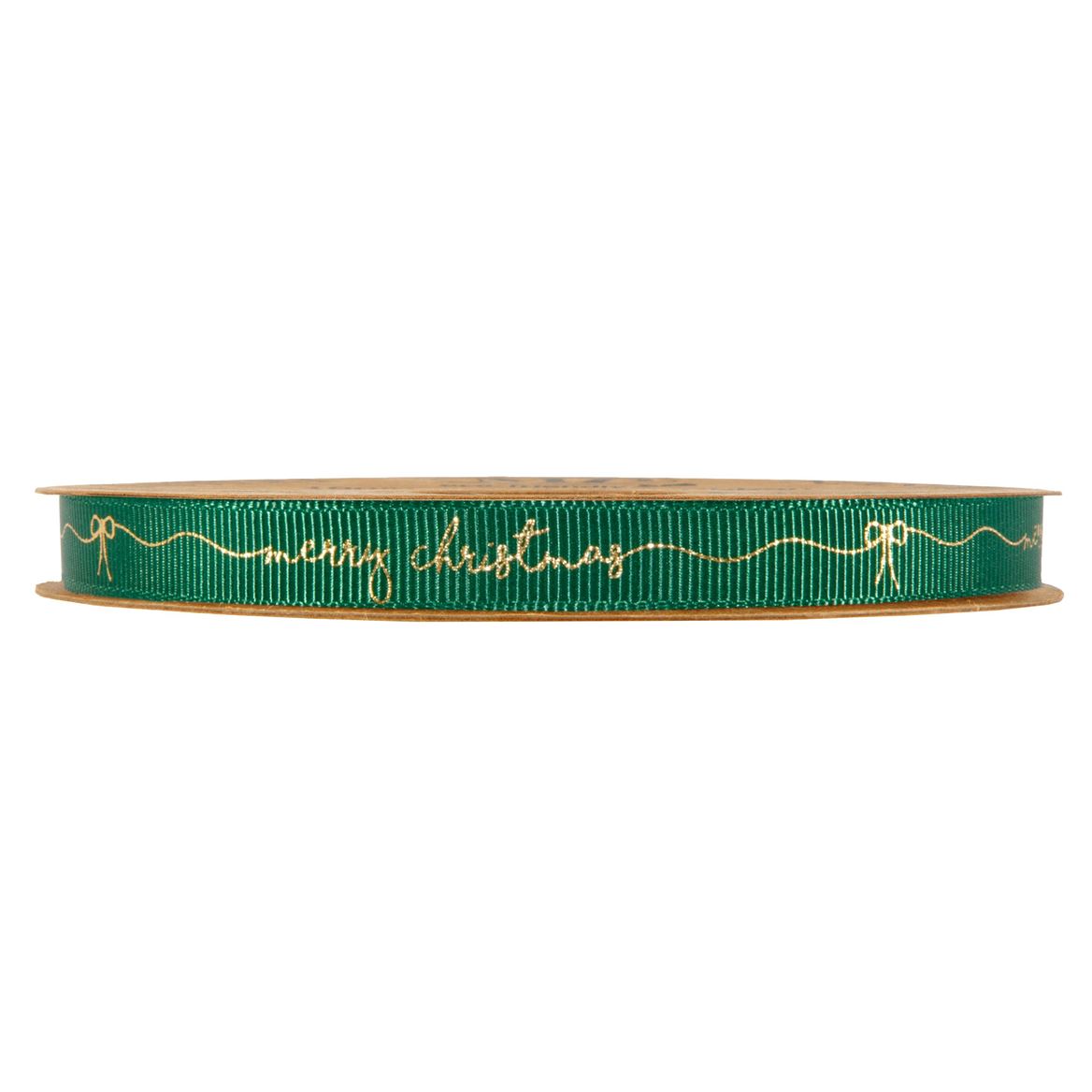 .xmas. Nastri Merry Christmas Mm10x20mt Dark Green