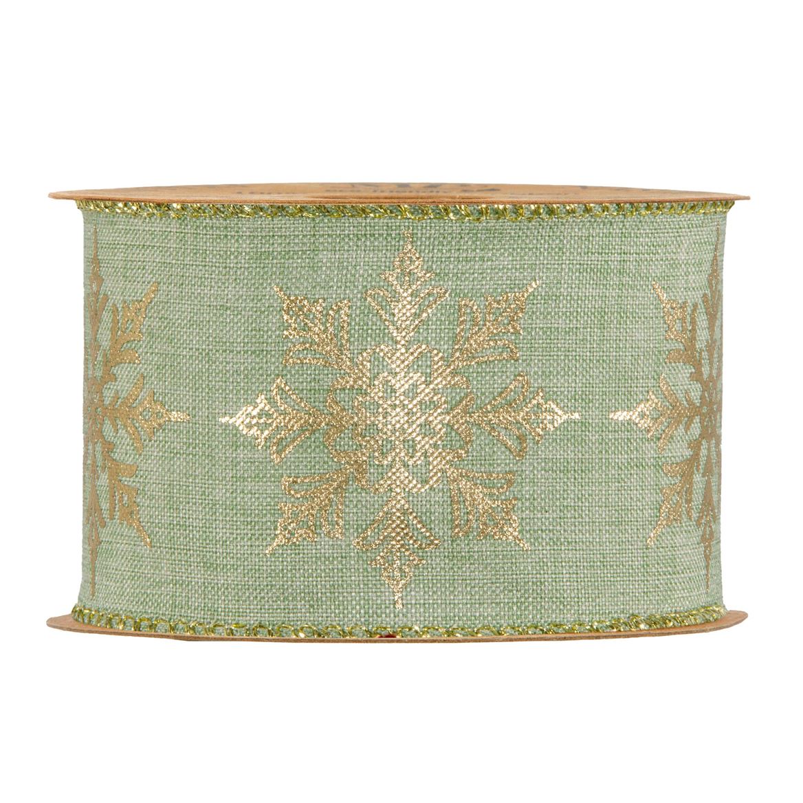 .xmas. Nastri Snowflakes Mm63x10mt Sage
