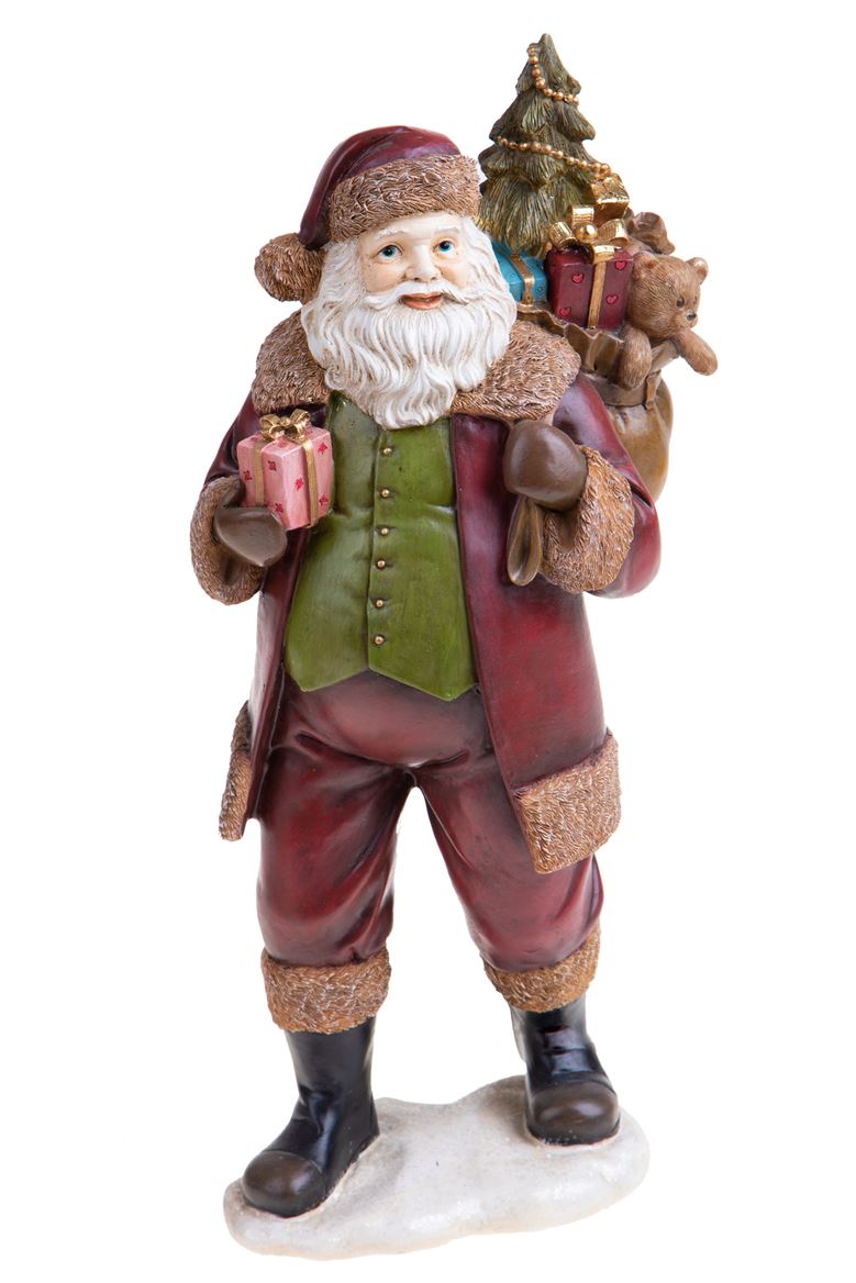 .xmas. Babbo Natale H.37 Cm Con Sacco - Red