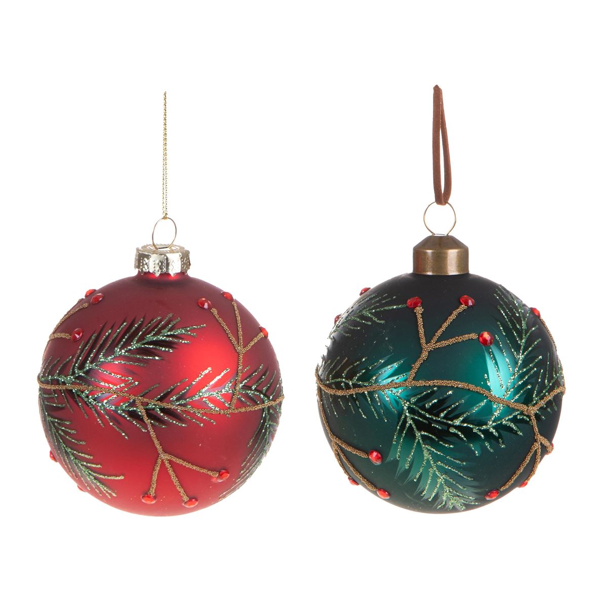 .xmas. Box 4 Sfere Vetro D.10 Cm Decoro - Red Gr