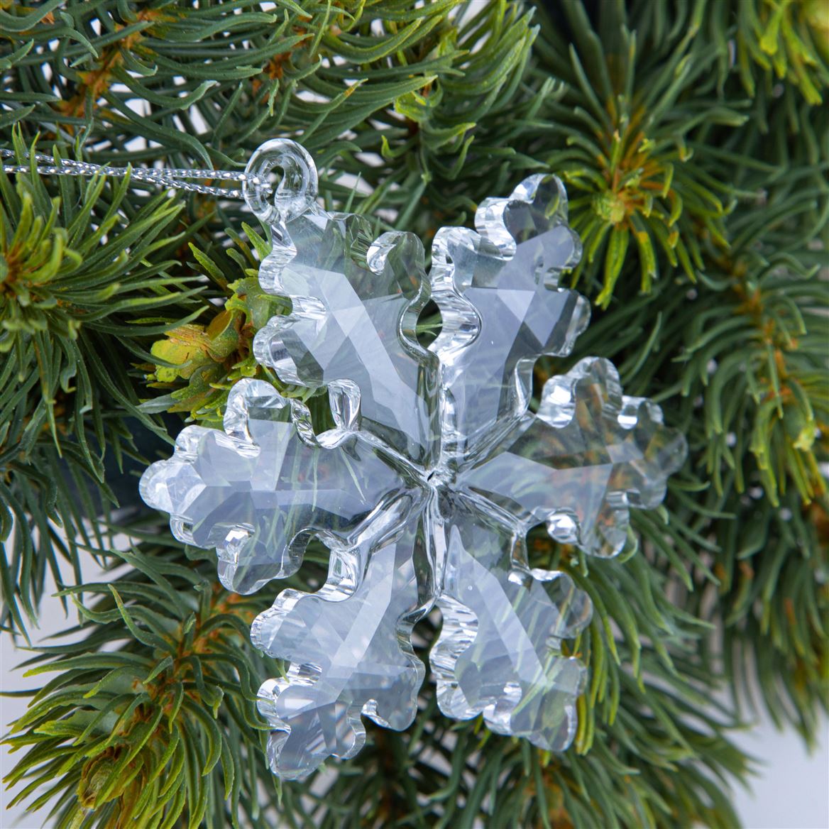 .xmas. Fiocco Di Neve Vetro Cristallo 6,5x6.5 Cm