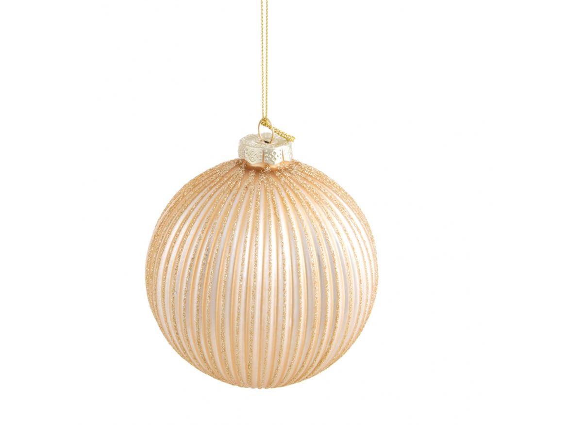 .xmas. Box 4 Sfere Vetro D.10 Cm Decoro - Lt Gold