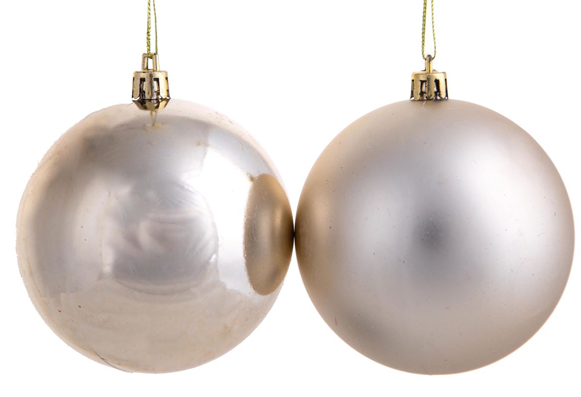 .xmas. Sfera Plastica 15 Cm - Champagne