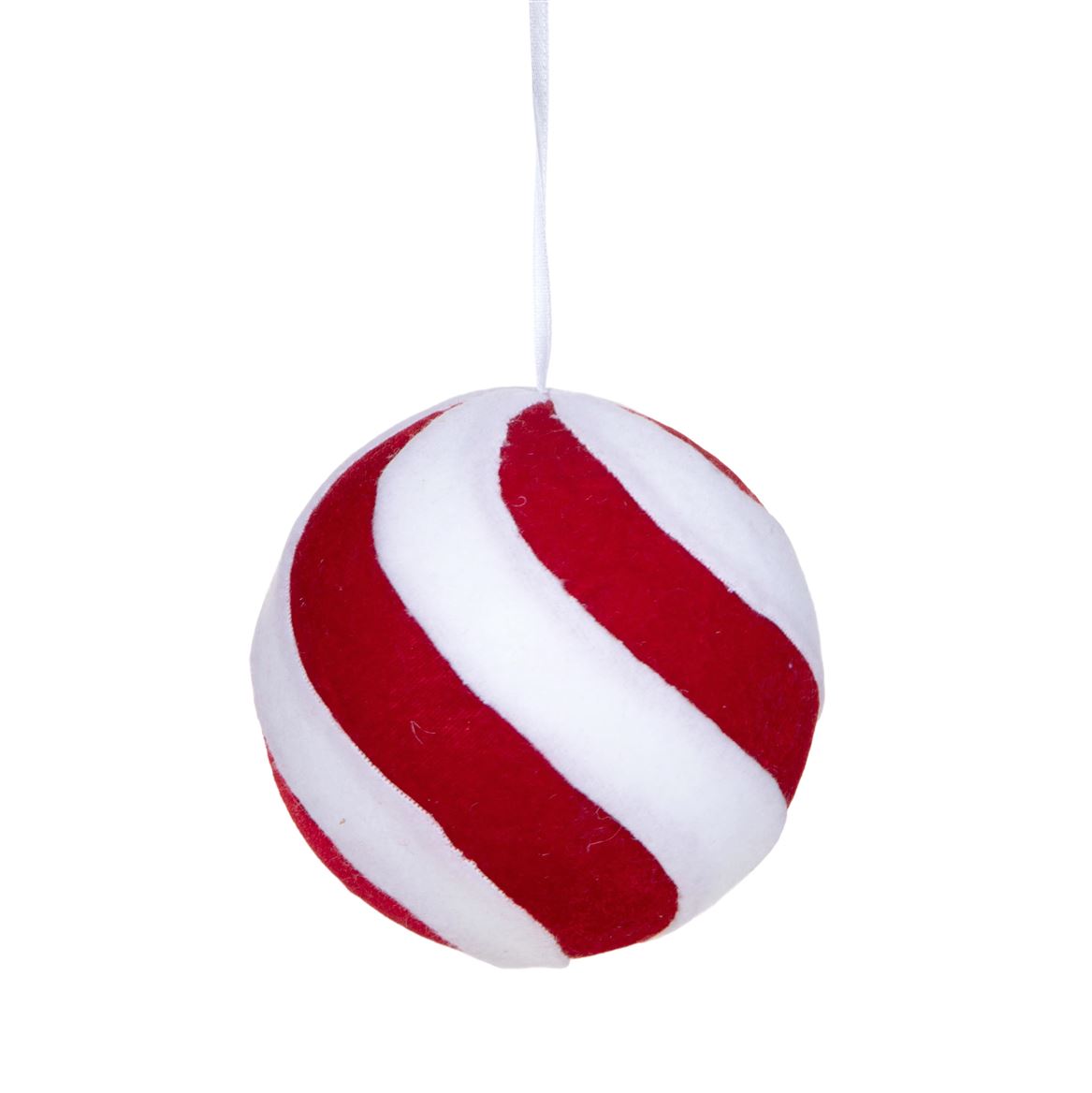 .xmas. Sfera D.10 Cm Spirale - Red White